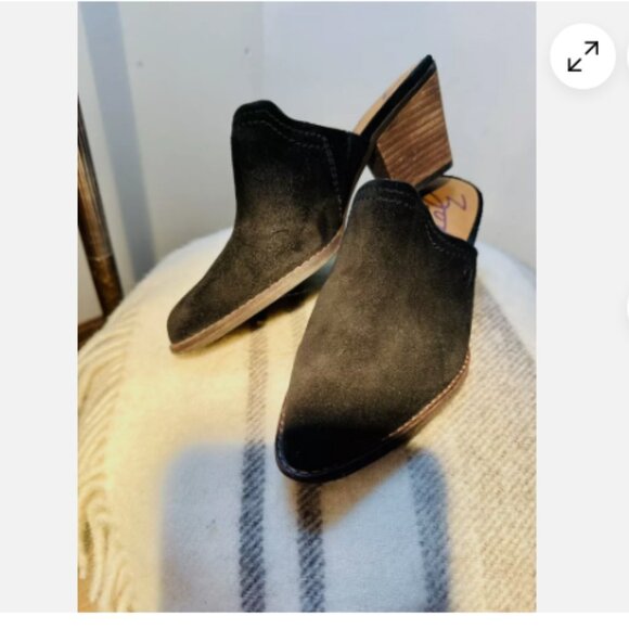 Zodiac Suede Leather ADA Slip-on Open Back Mules Black Shoe Size 6.5 Fast Ship - Picture 5 of 8